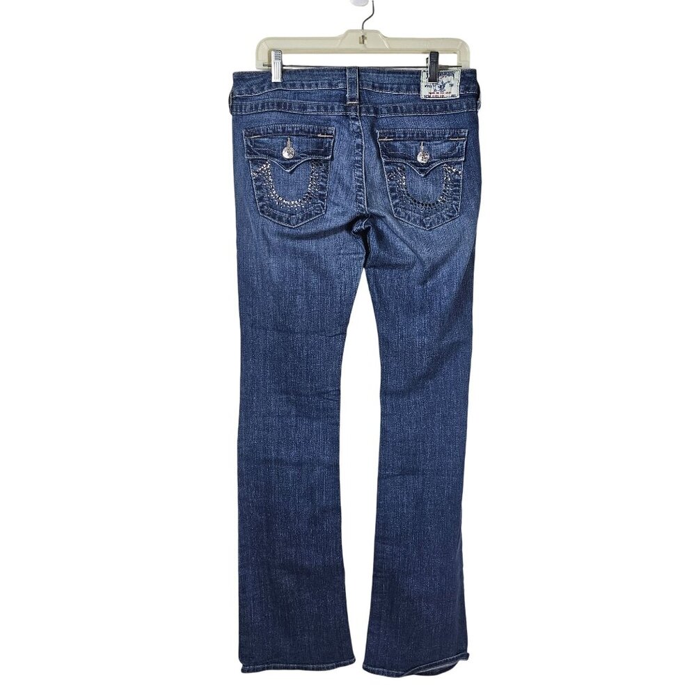 Y2K True Religion Hi-Rise Boot Jeans‎ 30 Splatter Distressed Grunge Upcycled
